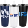Custom Trumbull Dual Wall No-Spill Vacuum Mug with Straw 27oz. with Logo S942