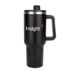 Promotional Malden Double Wall Vacuum Seal Mug with Flexible Straw 40 oz Black S943
