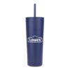 Promotional Natick 27oz Double Wall SS Mug with Straw Navy Blue S956