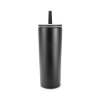 Promotional ChillFlow Stainless Steel Mug with Straw 24oz. Black S960