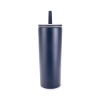 Promotional ChillFlow Stainless Steel Mug with Straw 24oz. Navy S960