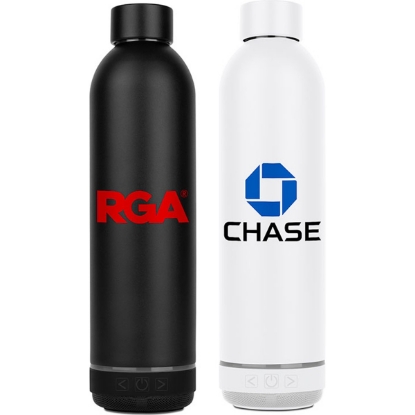 Custom SoundSip Double Wall 18oz. Bottle with Wireless Speaker with Logo S982