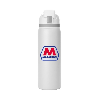 Custom Two-Toned 27oz. Stainless Steel Pop Straw Bottle with Logo S989B