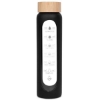 Promotional Bronte Glass Water Bottle 36 oz Black/Bamboo Brown S991