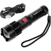 Promotional 800LM Metal Flashlight with 1500mAh Rechargeable Battery Black T146