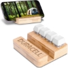 Promotional Bamboo Stand & Keypad Stress Reliever Bamboo Brown/White T502