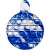 Promotional Round Fiddle Popper Silicone Sensory Toy Blue Swirl T513