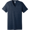 Custom BELLA+CANVAS Unisex Jersey Short Sleeve V-Neck Tee. Navy Slub