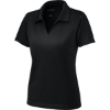 Custom Sport-Tek Womens Dri-Mesh V-Neck Polo. Black