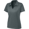 Custom Sport-Tek Womens Dri-Mesh V-Neck Polo. Steel Gray
