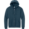 Custom Jerzees Rugged Unisex Full-Zip Hooded Sweatshirt Washed Navy Blue