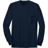 Custom Gildan - Ultra Cotton 100% US Cotton Long Sleeve T-Shirt with Pocket. Navy Blue