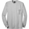 Custom Gildan - Ultra Cotton 100% US Cotton Long Sleeve T-Shirt with Pocket. Sport Grey