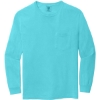 Custom COMFORT COLORS Heavyweight Ring Spun Long Sleeve Pocket Tee. Lagoon Blue