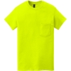 Custom Gildan Heavy Cotton 100% Cotton Pocket T-Shirt. Safety Green