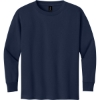 Custom Gildan Youth Heavy Cotton 100% Cotton Long Sleeve T-Shirt. Navy Blue