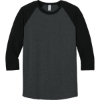 Custom Jerzees Unisex Premium Blend Combed Ring Spun 3/4-Sleeve Raglan Black Ink Heather/Black Ink