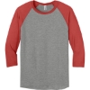 Custom Jerzees Unisex Premium Blend Combed Ring Spun 3/4-Sleeve Raglan Oxford Gray/Fiery Red Heather
