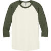 Custom Jerzees Unisex Premium Blend Combed Ring Spun 3/4-Sleeve Raglan SwCrH/MlGH