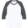 Custom Jerzees Unisex Premium Blend Combed Ring Spun 3/4-Sleeve Raglan White/Charcoal Heather Gray