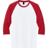 Custom Gildan Heavy Cotton 3/4-Sleeve Raglan T-Shirt. White/Red