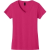 Custom Gildan Womens Heavy Cotton 100% Cotton V-Neck T-Shirt. Heliconia Pink