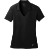 Custom Nike Womens Dri-FIT Vertical Mesh Polo. Black