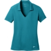 Custom Nike Womens Dri-FIT Vertical Mesh Polo. Blustery Blue