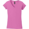 Custom Gildan Softstyle Womens Fit V-Neck T-Shirt. Azalea Pink