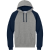 Custom Jerzees Unisex NuBlend Colorblock Raglan Hoodie Sweatshirt Oxford Gray/ J. Navy Blue