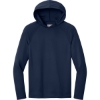 Custom A4 Cooling Performance Long Sleeve Hooded Tee Navy Blue