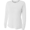 Custom A4 Womens Cooling Performance Long Sleeve Tee White