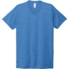 Custom Allmade Unisex Tri-Blend V-Neck Tee Azure Blue