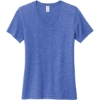 Custom Allmade Womens Recycled Blend V-Neck Tee Reused Royal Blue Heather