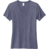 Custom Allmade Womens Recycled Blend V-Neck Tee Salvaged Navy Blue Heather