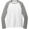 Custom Allmade Unisex Tri-Blend Long Sleeve Colorblock Raglan Aluminum Gray/Bright White