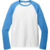 Custom Allmade Unisex Tri-Blend Long Sleeve Colorblock Raglan Azure Blue/Bright White