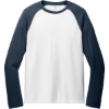 Custom Allmade Unisex Tri-Blend Long Sleeve Colorblock Raglan Rebel Blue/Bright White