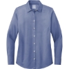 Custom Brooks Brothers Womens Wrinkle-Free Stretch Pinpoint Shirt Cobalt Blue