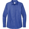 Custom Brooks Brothers Womens Wrinkle-Free Stretch Nailhead Shirt Cobalt Blue