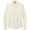 Custom Brooks Brothers Womens Full-Button Satin Blouse Off White