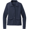 Custom Brooks Brothers Womens Mid-Layer Stretch Button Jacket Navy Blue Blazer Heather
