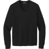 Custom Brooks Brothers Cotton Stretch V-Neck Sweater Deep Black