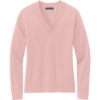 Custom Brooks Brothers Womens Cotton Stretch V-Neck Sweater Pearl Pink