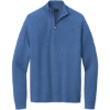 Custom Brooks Brothers Cotton Stretch 1/4-Zip Sweater Charter Blue Heather