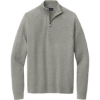 Custom Brooks Brothers Cotton Stretch 1/4-Zip Sweater Light Shadow Gray Heather