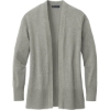Custom Brooks Brothers Womens Cotton Stretch Long Cardigan Sweater Light Shadow Gray Heather