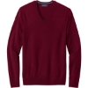 Custom Brooks Brothers Washable Merino V-Neck Sweater Vintage Port Red