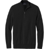 Custom Brooks Brothers Washable Merino Birdseye 1/4-Zip Sweater Deep Black
