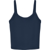 Custom BELLA+CANVAS Womens Micro Rib Spaghetti Strap Tank Solid Navy Blue Blend